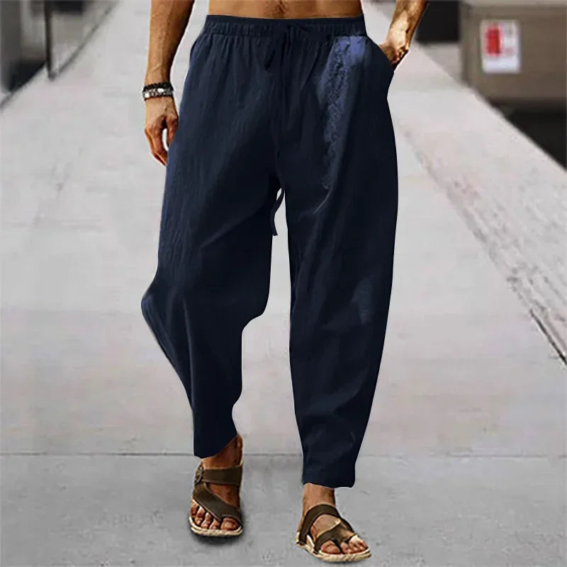 Wide Pants Spring Men's Korean Fashion Sports Streetwear Linen Oversize Trousers Yoga Pants Sweatpants Casual Daily Wear