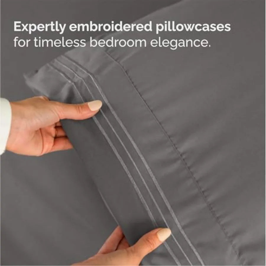 Size 4 Pcs Sheet Set - Comfy Breathable and Cooling Sheets - Hotel Luxury Bed Sheets for Women and Men - Deep Pockets, Easy-Fit