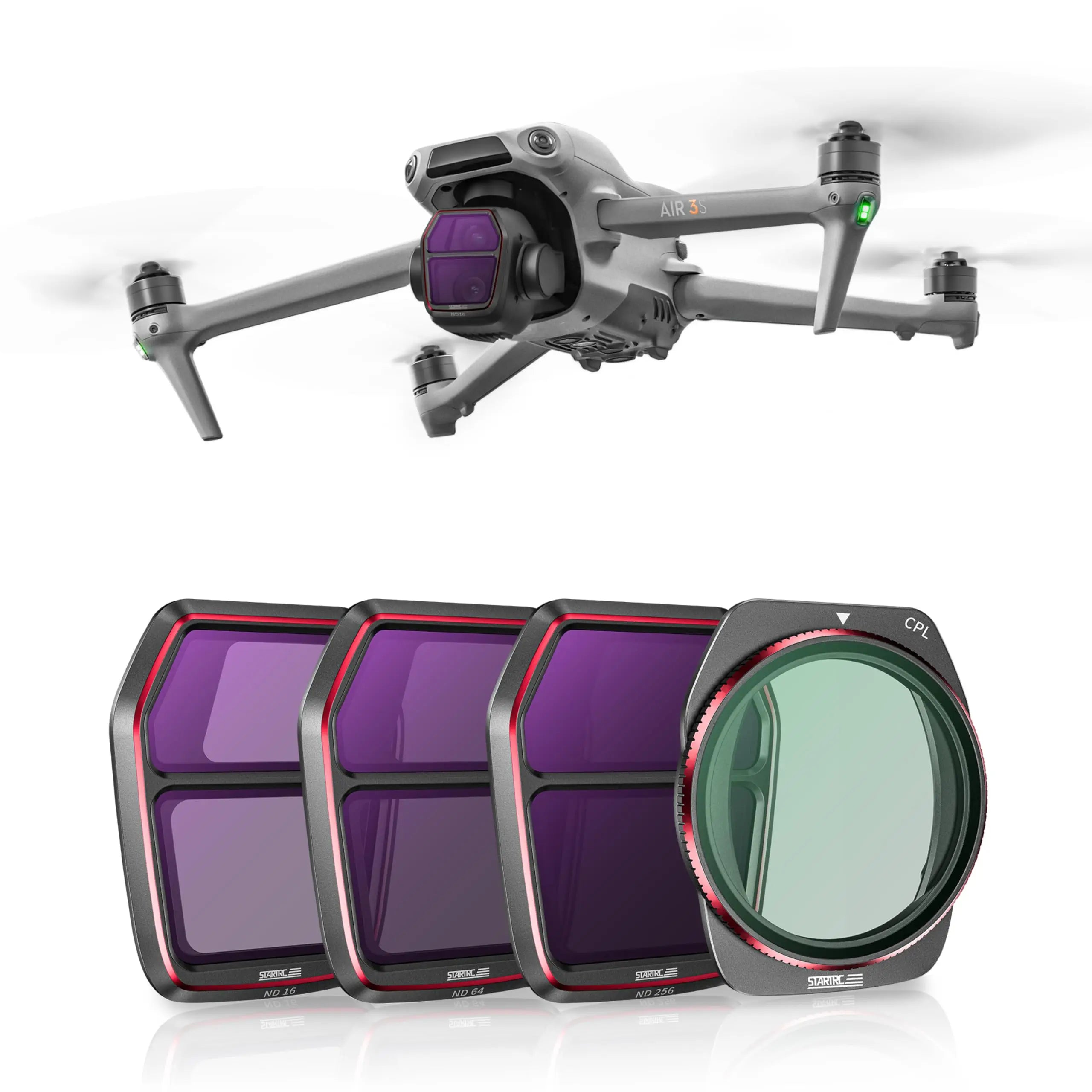 STARTRC ND & CPL Filters Set for DJI Air 3S Accessories, 4 Filters Pack-(ND/16/64/256/CPL)