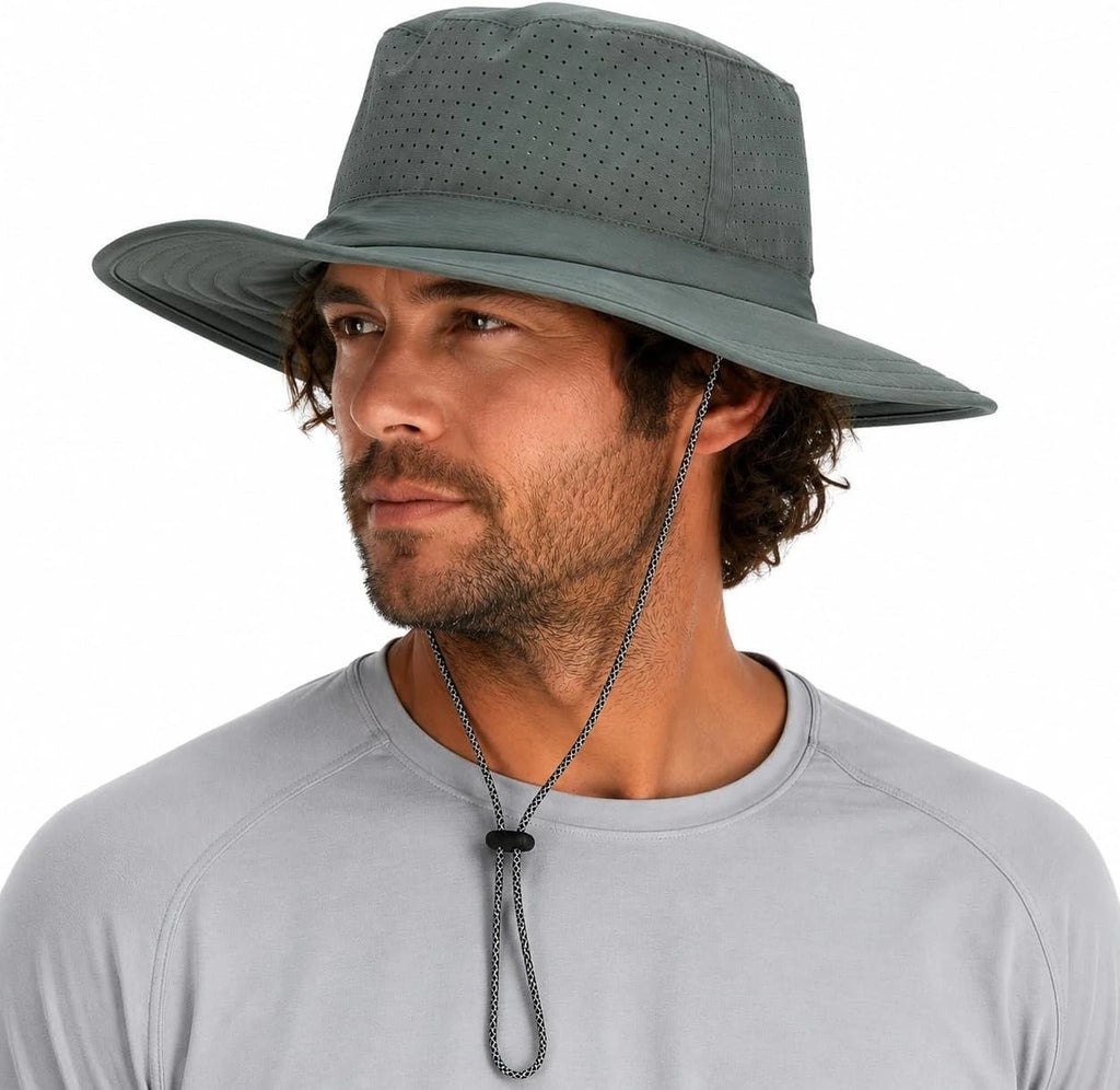 Spyder Breathable Cooling Boonie Sun Hat UPF 50+ Wide Brim Windproof Outdoor Bucket Hat for Men Fishing Hiking Safari Beach