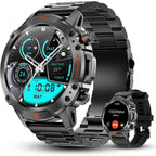 Rugged Smartwatch for Men: Waterproof, 170+ Modes, Fitness Tracker with Metal Band