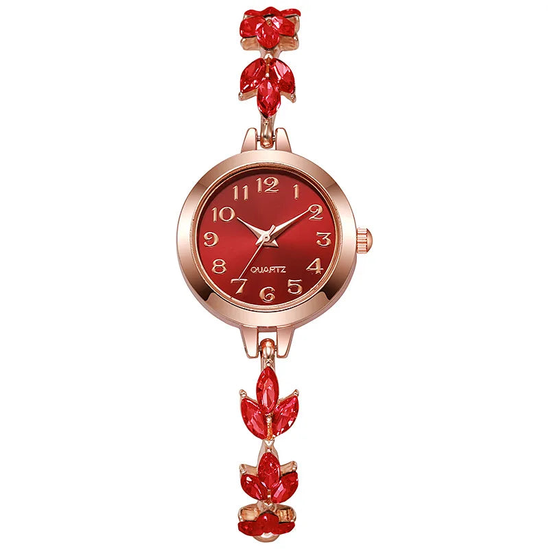 Elegant Women Watches Luxury Rhinestone Bracelet Bracelet Quartz Watch Reloj Mujer Girls Clock Gift（Without Box）