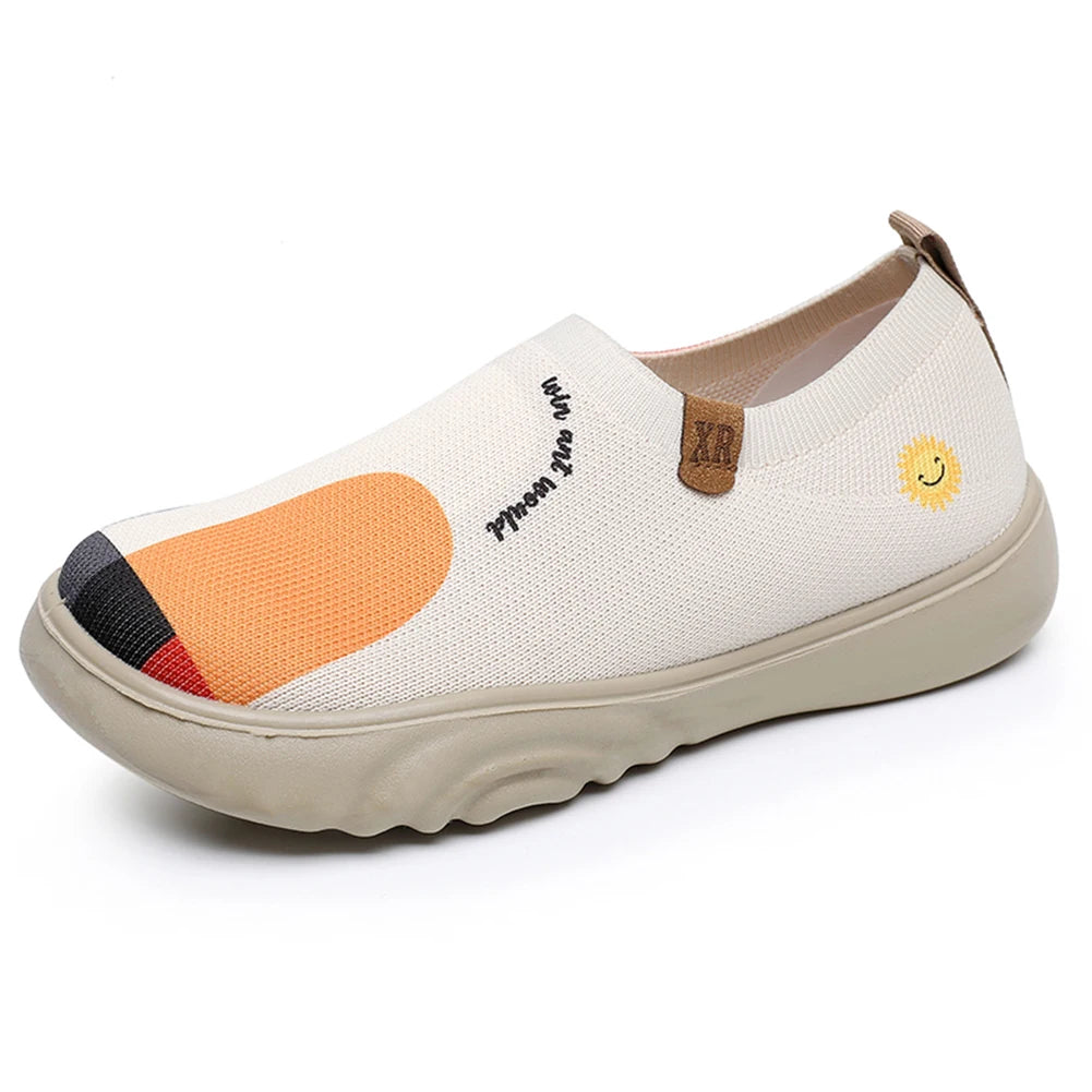 Women Painted Loafers Anti Slip Floral Art Sneakers Breathable Fashion Travel Shoes Casual Walking Shoes for Outdoor Travel