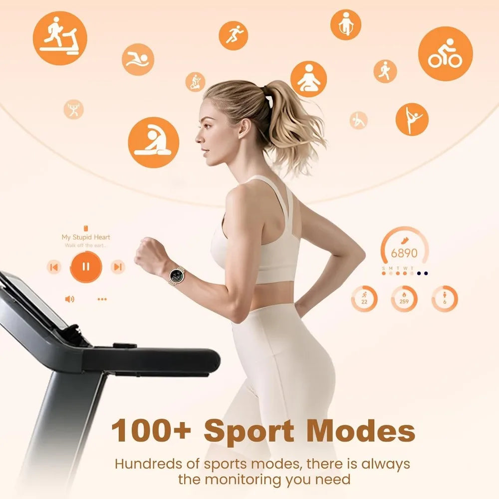 Smart Watches for Women, Waterproof Fitness Tracker with Bluetooth Calls, Activity Monitor, Heart Rate and SpO2