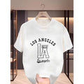Crew Neck Graphic Cotton T Shirt For Men Black White Options, Angeles 1987 The Angeles Oversized Tees Casual Wear, Spring Short Sleeve Loose Fit Tops, Summer Fashion Basic Shirts, Clothes Gift For Men