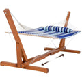 Heavy-Duty Outdoor 2-Person Hammock with Stand, Max 475lbs Capacity, Blue Stripes