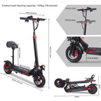 FREEBOY Adult Electric Scooter 1200W, 11'' Off Road Tubeless Tires, 30mph Fast E Scooter, 48V 15.6Ah Battery, Dual Disc Brake, Folding All Terrain Scooter