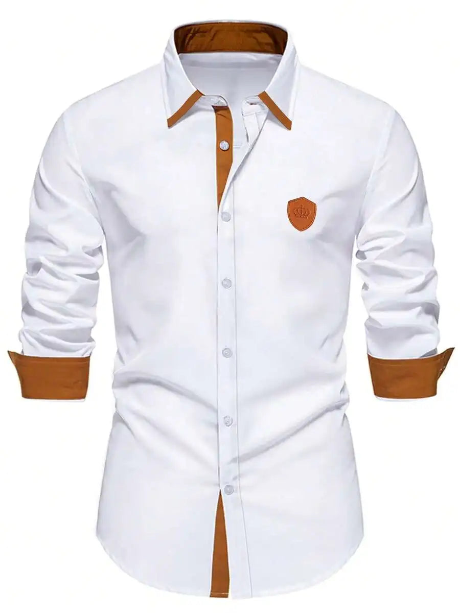 Mens Business Casual Long Sleeve Button Down Dress Shirt Formal