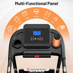 Foldable Incline Treadmill: Auto Adjusting, 330LBS Capacity, Pulse Sensors, Quiet 3.0HP, App-Enabled with LCD Display