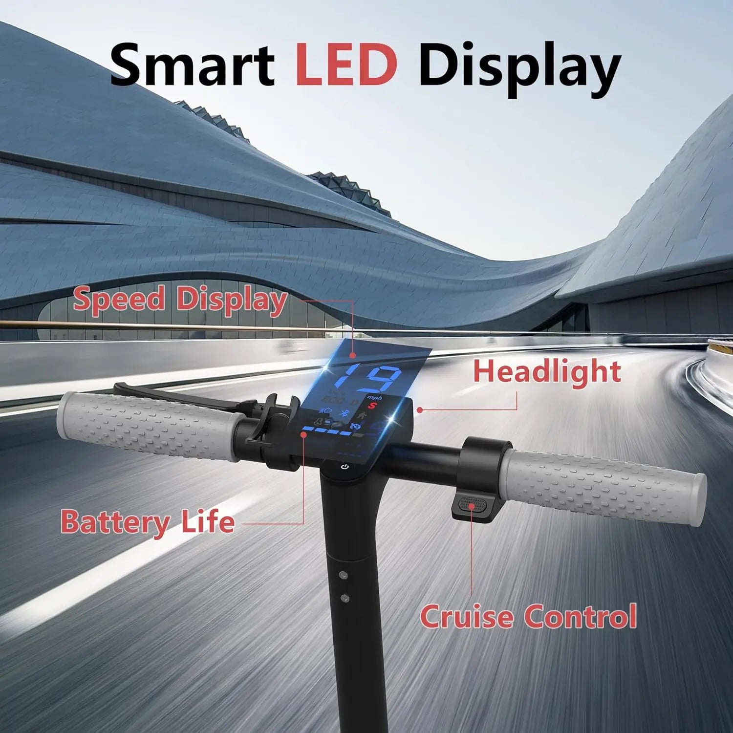 8.5'' Electric Scooter 350W Motor 36V 10.5Ah Battery 19mph Max Speed 21miles Max Range Smart APP Control Scooter Shock-absorbing Anti-skid Folding Waterproof E-Scooter for Adults