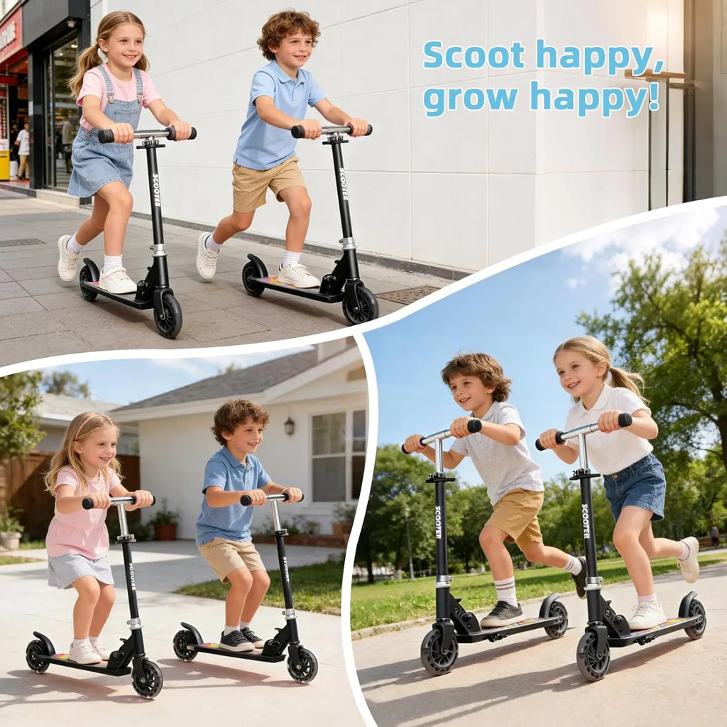 Kick Scooter for Ages 3+,Kid, Teens Light-Up ABEC-10 Wheels Foldable Kick Scooters for Girls Boys with 3 Adjustable Handlebar and Rear Brake
