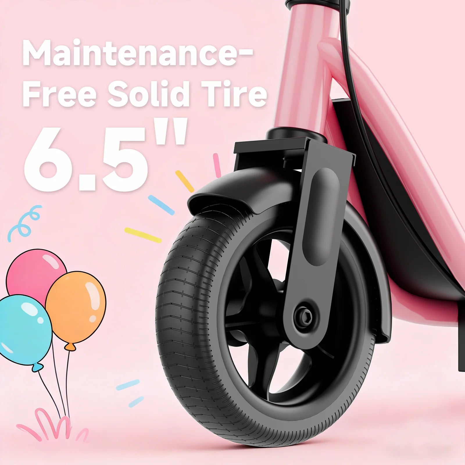 6.5‘’ Electric Scooter for Kids - 3/6/9MPH Three Speed Modes & 10Mile Max Range, 250W Motor, Solid Tires Commuter E-Scooter
