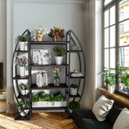 Metal Plant Stand Industrial Bookshelf Multilayer Ladder Garden Flower Pot Rack