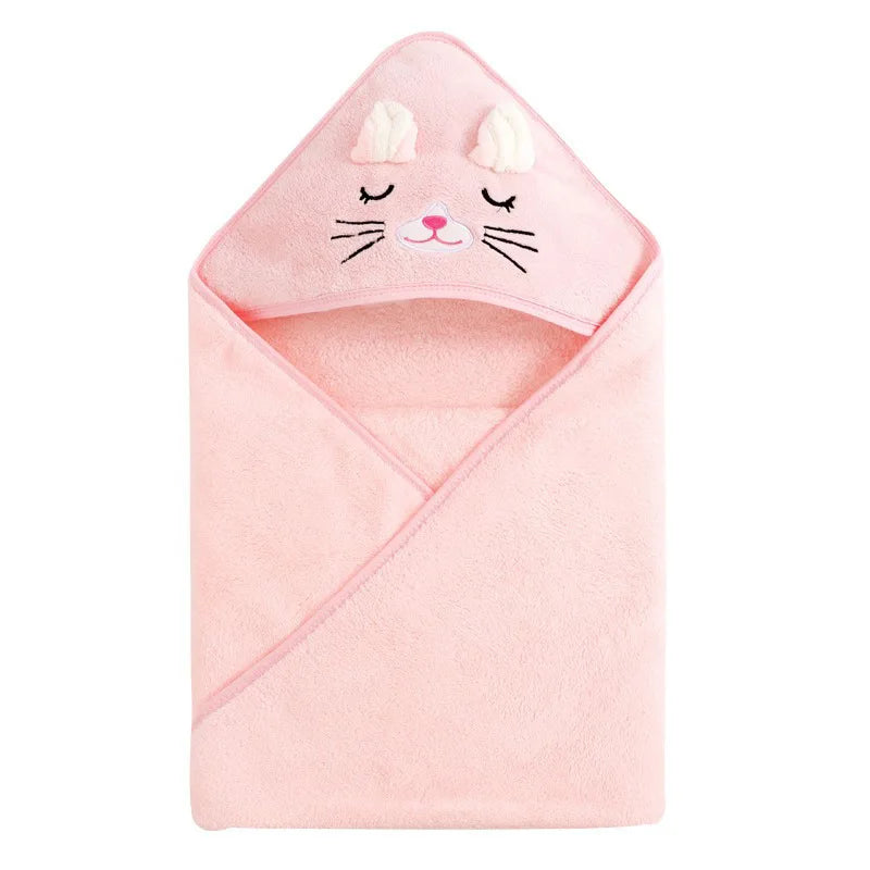 Toddler Bathrobe Infant Bath Towel Boy Girl Blankets Swaddle With Hood Cartoon Coral Fleece Towel Blanket Newborn Kids Bedding baby bath towel banheiras de bebê robôs bathrobes