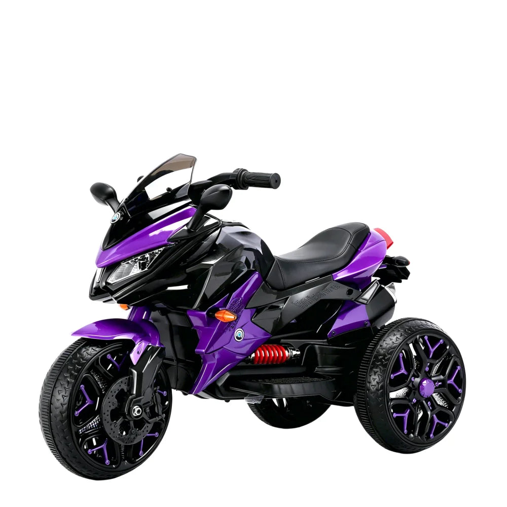 Kids Motorcycle Ride-On Motorcycle 3-Wheels Battery Powered Motorbike  Rechargeable 12 V kids  ride on toy with PU seat Training  Wheels/manual throttle/ drive by hand /Lighting  wheels