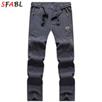 SFABL 5XL Summer Quick Dry Hiking Pants Men Stretch Waterproof Tactical Pants Zipper Pockets Trousers Lightweight Fishing Pants
