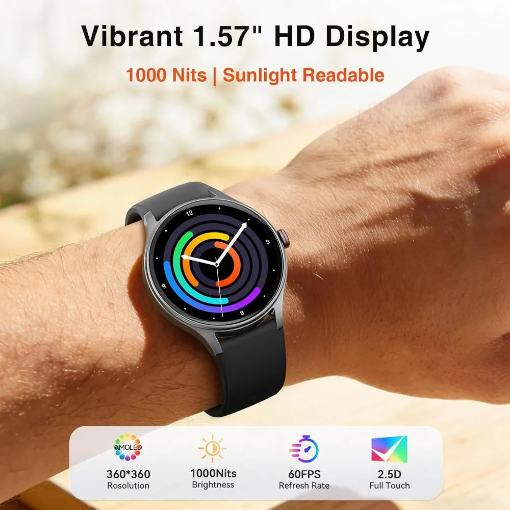 Smart Watch for Men: Dual Bands, 1.57" HD, Fitness Tracking, Waterproof, Bluetooth, Heart Rate, AI Assistant, Sports Modes