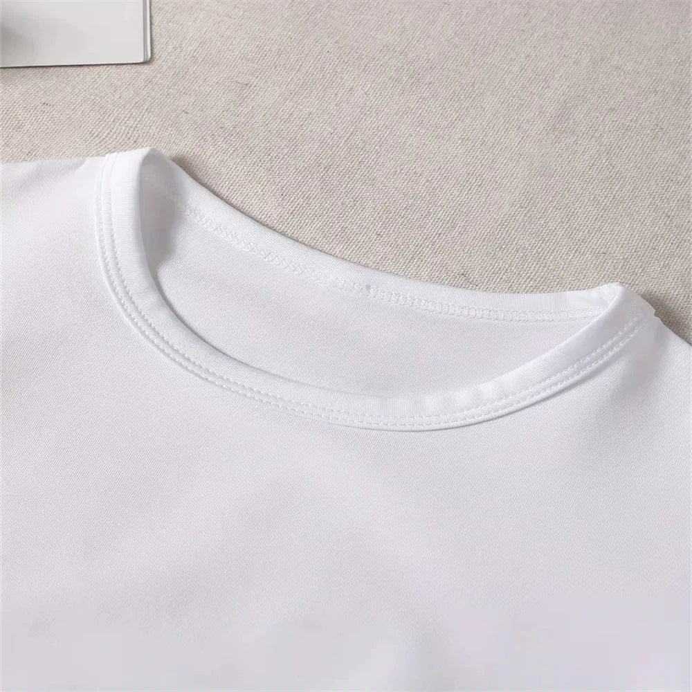 2026 Women Korean Japanese Style White with Black Drip Heart Print Harajuku Short Sleeve Casual Clothing Aesthetic Clothes