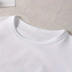 2026 Women Korean Japanese Style White with Black Drip Heart Print Harajuku Short Sleeve Casual Clothing Aesthetic Clothes