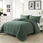 All Season Lightweight Comforter Set 3Pcs Soft Quilted Bedding Sets Box-Stitch Bed in a Bag Include 1 Comforter 2 Pillowcases Breathable Home Bedroom Textile Decor