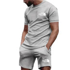 Hot Selling Men's Athletic Outfit Breathable Short Sleeve Tee & Sweatpants Set Casual Sports Suit for Workout Daily Wear