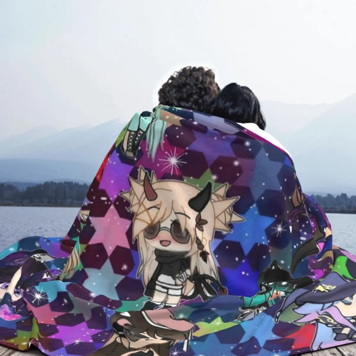 Gacha Life Girl Bundle Pack Stars Blanket Velvet Summer Portable Lightweight Thin Throw Blanket for Bedding Car Rug Piece