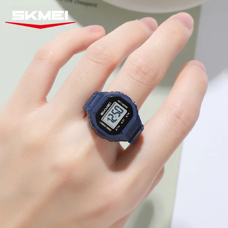 SKMEI 2699 New LED Digital Women Fashion Cool Rings Finger Watches Chronograph Plastic Watches Lady Jewelry （Cannot adjust size）