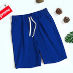Running Shorts Summer Men Casual Solid Drawstring Short Pants Smooth Polyester Breathable Light Surfing Seaside Resort Swim Sports Pants