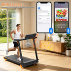 Walking Pad Treadmill, Treadmill with 12% Incline, 3-in-1 Foldable Treadmills for Home,12 HIIT Modes, Quiet Treadmill with Incline, 300 LBS Capacity, with App, Speaker, Heart Rate,and LED Display