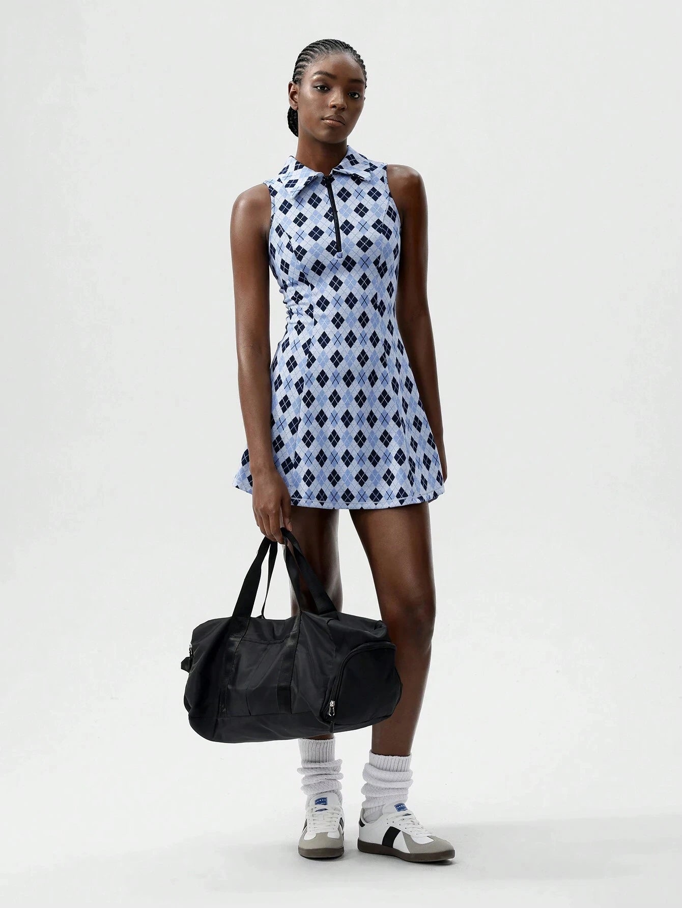 Tennis Dress Vintage Collegiate Style Mesh Dress - Elegant Sleeveless V-Neck A-Line Skater Dress, Breathable Stretchy Bodycon Tennis Dress for Women