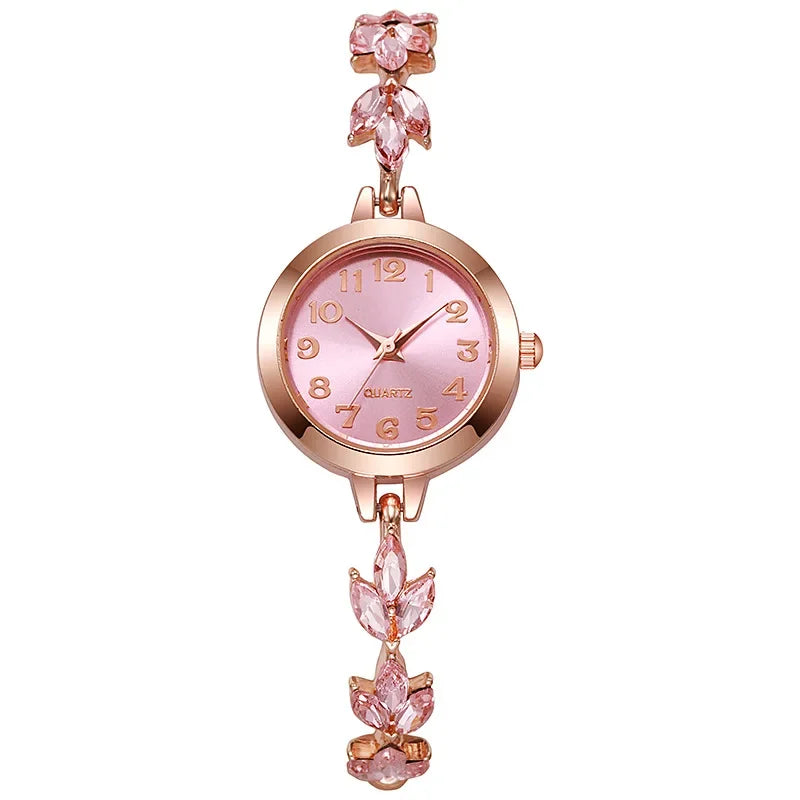 Elegant Women Watches Luxury Rhinestone Bracelet Bracelet Quartz Watch Reloj Mujer Girls Clock Gift（Without Box）