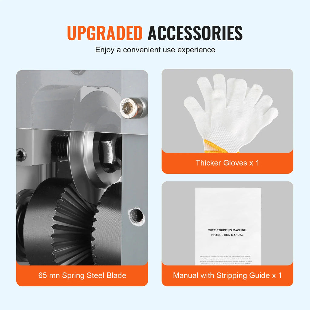 SucceBuy Electric Wire Stripping Machine 1.5-25mm Cable Stripper 180W 60ft/min 3 Feeding Holes Wire Peeler Scrap Copper Recycle
