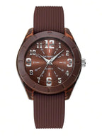 REBIRTH 1pc Women's Silicone Strap Casual Versatile Personalized Style Quartz Watch Suitable For Daily Wear