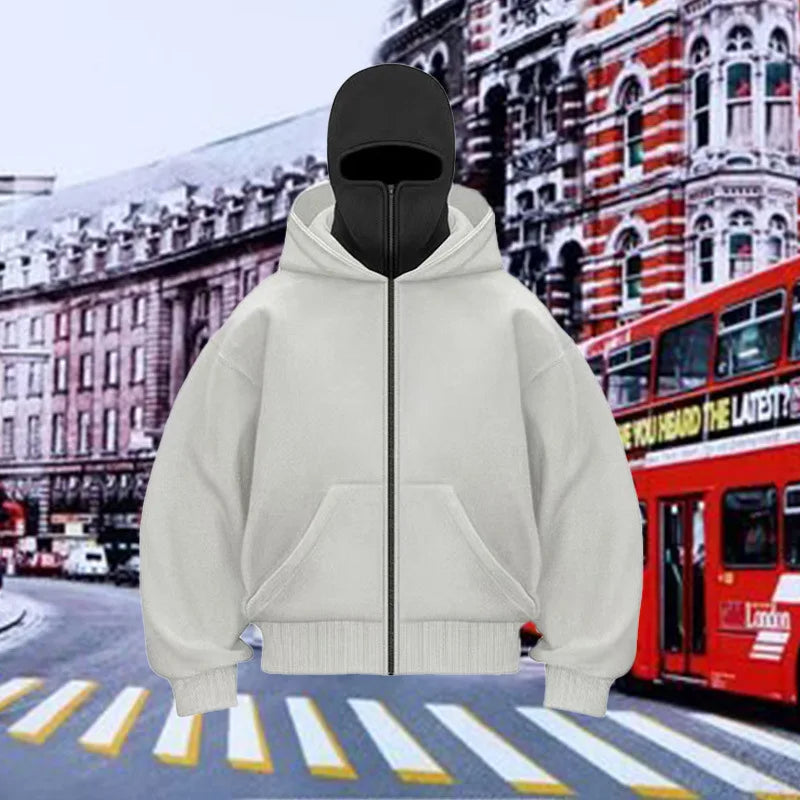 New Trendy Brand Sweatshirt Jacket for Spring & Autumn, Unisex Loose Fit Hoodie with Double Hood Design