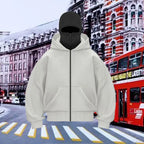 New Trendy Brand Sweatshirt Jacket for Spring & Autumn, Unisex Loose Fit Hoodie with Double Hood Design