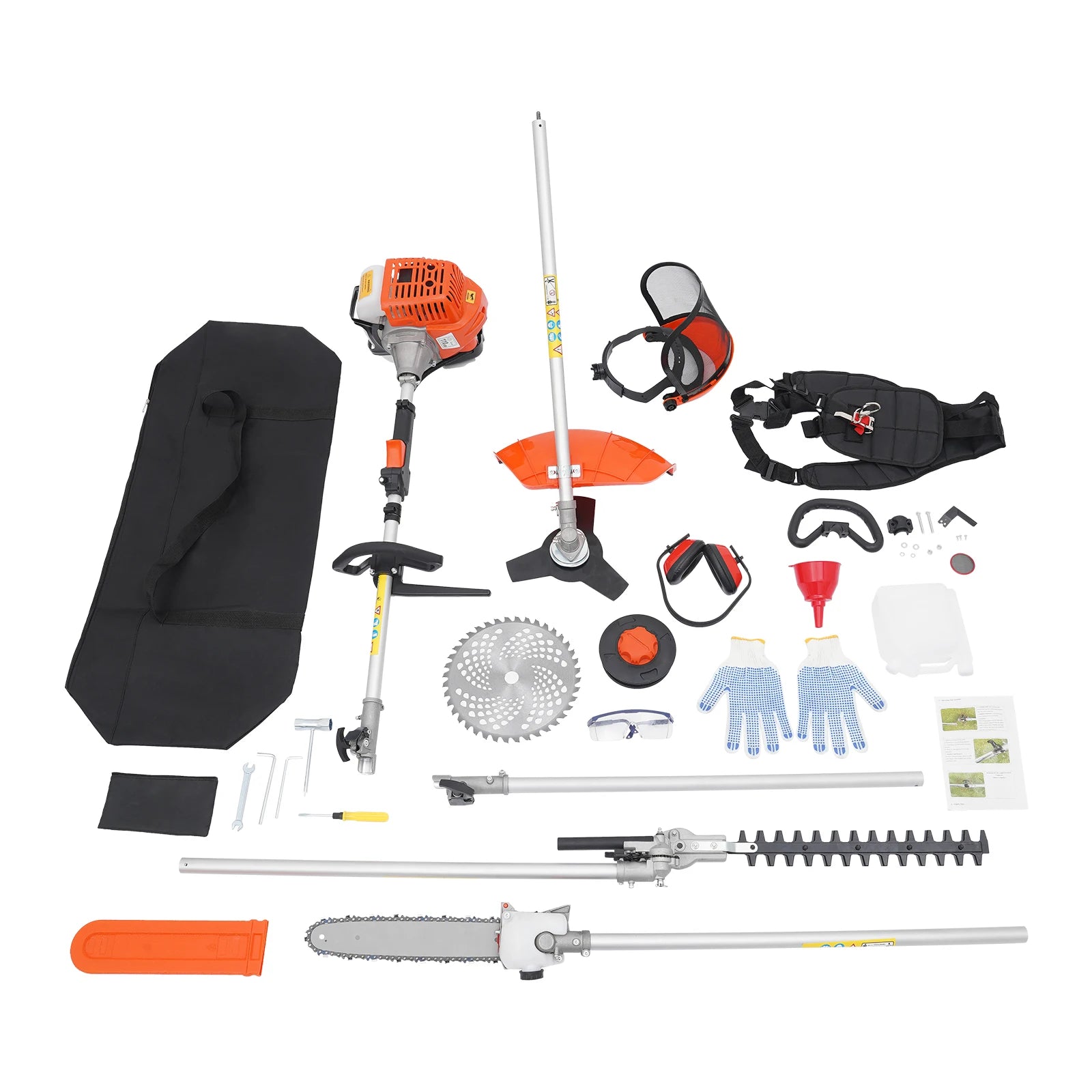 Multi-Functional Trimming Tool+52cc Displacement, Gas Hedge Trimmer+1.7KW Power, 5-in-1 Trimming Tool+6500-8500RPM Speed, For Gardens Fences Porches Paths Weeds Shrubs Maintenance, Gardening Enthusiasts Professional Landscape