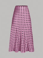 Firerie Women's Retro Elegant Polka Dot Print Vacation Style Skirt,Fall,Fall For Women,Winter For Women,Vacation