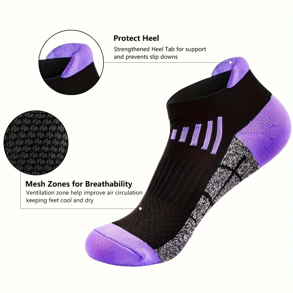 6 Pairs Spring/Summer Ladies' Athletic Socks, Airy & Sweat-Absorbing Low-Cut Socks, Everyday Socks, Ideal Present Option