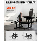 Leg Extension and Curl Machine, Adjustable Leg Curl Machine for Home Gym,Lying Leg Curl Machine with 1:1 Resistance System,Black