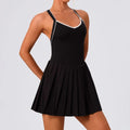 Yoga Suits for Women Sports Dress with Bra and V Neck Workout Clothing Tennis Dresses Golf Skirts Gym Fitness Tights Skorts