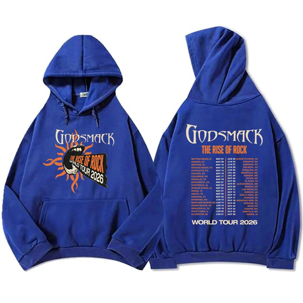 GODSMACK The Rise of Rock Tour 2026 Hoodies Loose Casual Men Women Pullovers Graphic Merch Fleece Long Sleeve Hooded Sweatshirts