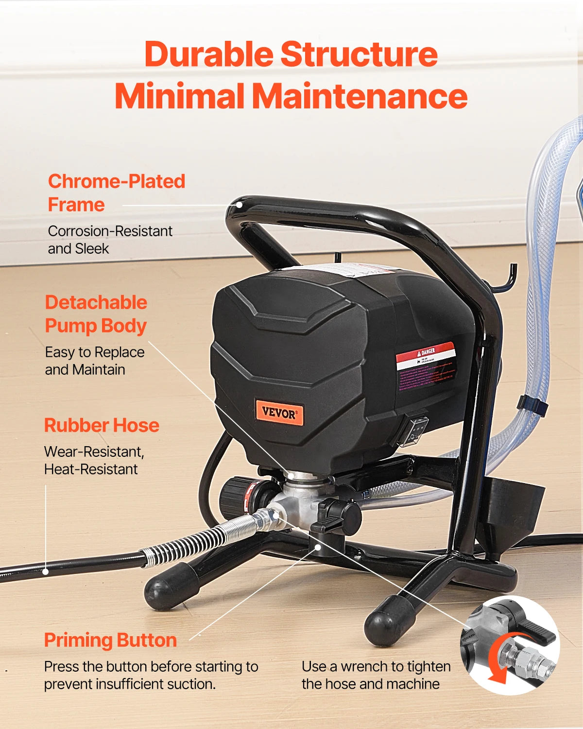 SucceBuy Stand Airless Paint Sprayer, 650W High Efficiency Airless Sprayer, 3000PSI Electric Paint Sprayer Machine Extension Rod