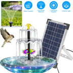 Outdoor Solar Fountain Patio Solar Water Fountain Solar Bird Bath Fountain Waterproof Cascade Water Feature Outdoor Garden
