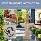 3-Tier Bubbler Fountain, 48.4 Outdoor Waterfall for Yard and Garden Decor