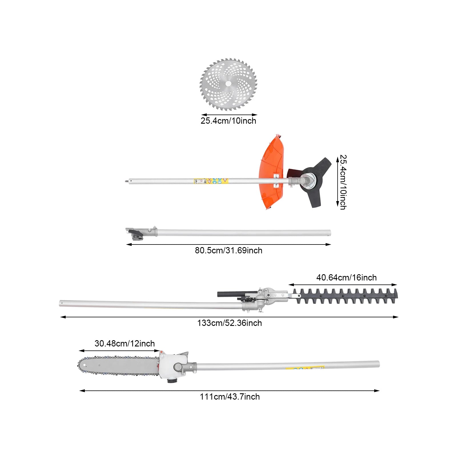 Multi-Functional Trimming Tool+52cc Displacement, Gas Hedge Trimmer+1.7KW Power, 5-in-1 Trimming Tool+6500-8500RPM Speed, For Gardens Fences Porches Paths Weeds Shrubs Maintenance, Gardening Enthusiasts Professional Landscape