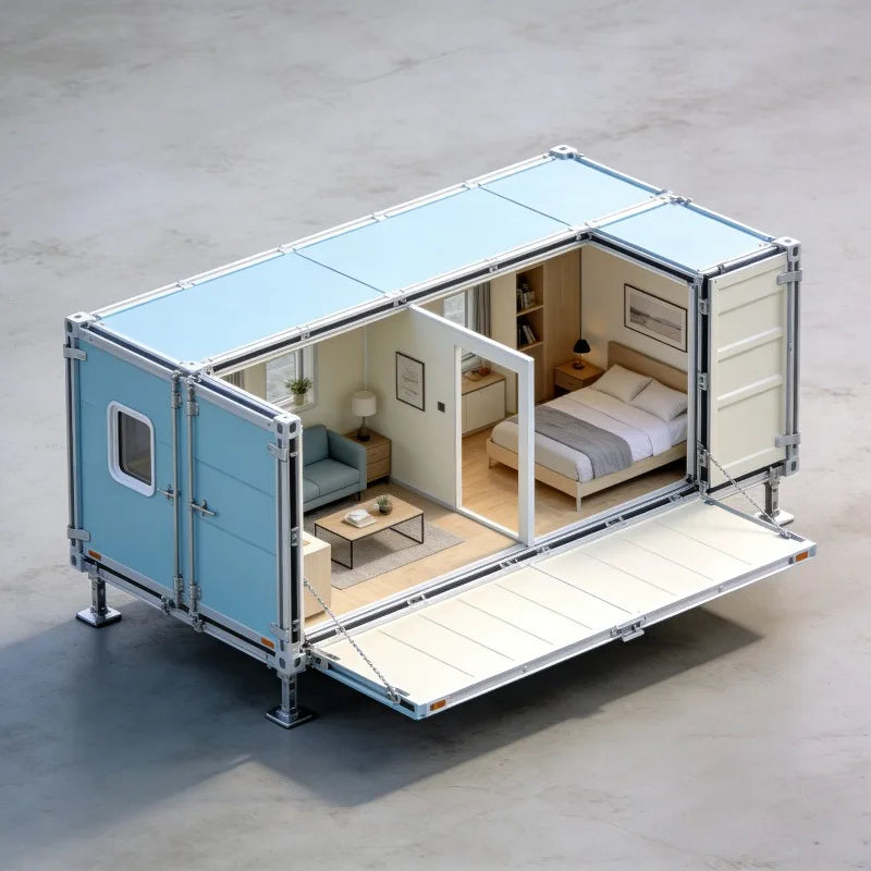 Durable 20ft Detachable Shipping Container House Luxury Prefabricated Living Accommodation Easy Setup Modular Tiny Home Kit
