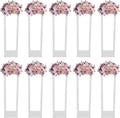 10PCS, 80 cm Wedding Flower Stands Acrylic Wedding Decoration for Tables Bouquet Vase Columns Flower Vase Rectangular Floor Vase