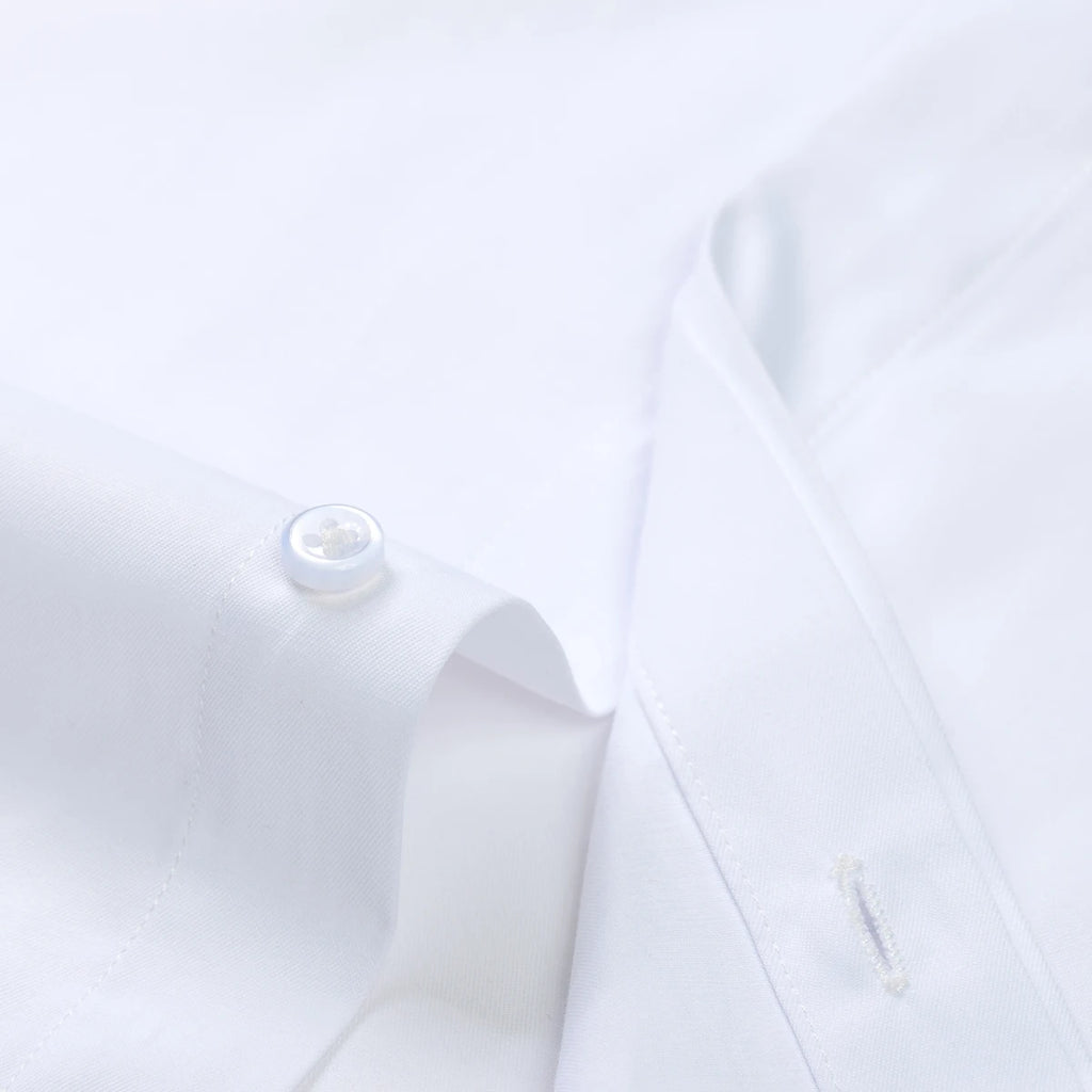 Men's Formal French Cuffs Dress Shirts Hidden Button Front Long Sleeve Tuxedo Shirt Random Metal Cufflinks