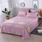 3pcs/Set Home Textile Bed Sheet Set with Pillowcases Cotton Material Lovers Room Bedding Room Flat Sheet