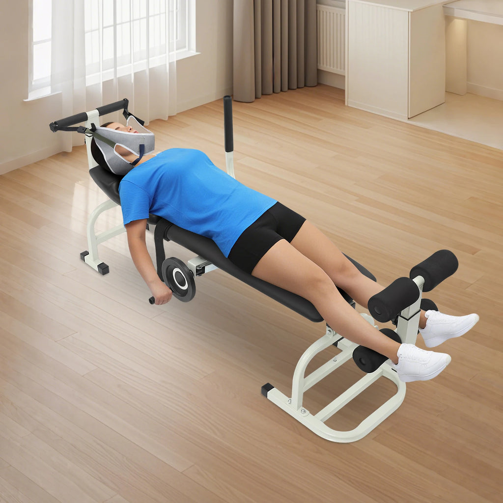 Back Stretch Bench Multifunctional Neck Stretcher Decompression Bench Lumbar Traction Bed Home Workout Stretcher